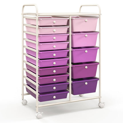 15-Drawer Utility Rolling Cart with Drawers Multi-Use Storage