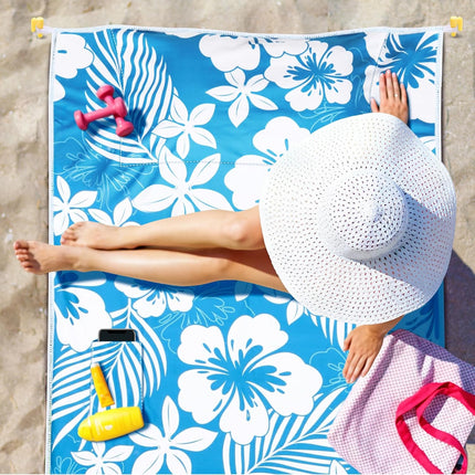 79"×35" Beach Blanket Waterproof Sandproof with Inflatable Pillow