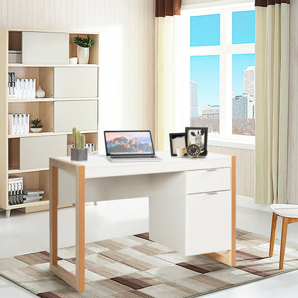 Modern Computer Desk Writing Workstation with Cabinet and Drawer