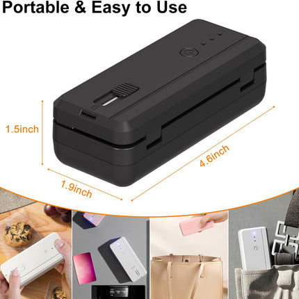 Mini Bag Sealer Rechargeable Plastic Bag Sealer with Magnet &Cutter