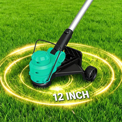 20V Cordless Weed Wacker - String Trimmer Grass Trimmer, 12 Inch 2 in 1 Grass Trimmer&Edger Lawn Tool, Auto Line Feed, Includes 2X2.0Ah Batteries, Fast Charger, 8 Pcs Spools Lines for Yard