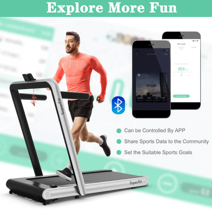 4.75HP 2 in 1 Folding Walking Pad Treadmill with Remote APP Control