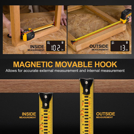2-In-1 Digital Tape Measure 16Ft &  Laser Level with Tripod - 100Ft Rechargeable Dual Modules