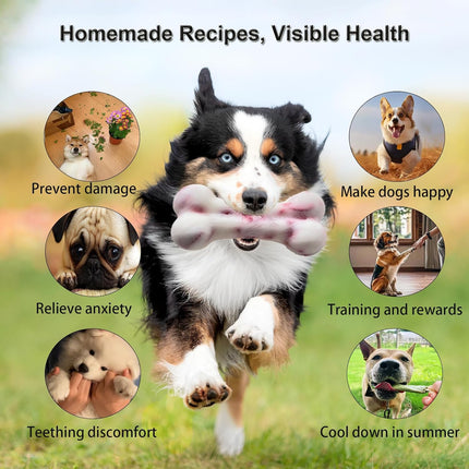 5IN Big Bone Dog Cat Treat Molds 2 Pack, DIY Flavors for Puppy. Food Safe Silicone for Oven. Large Ice Cube Mold for Pet Chew, Cooling. Pets Birthday Cake Baking. Fun Gift for Dog Lover