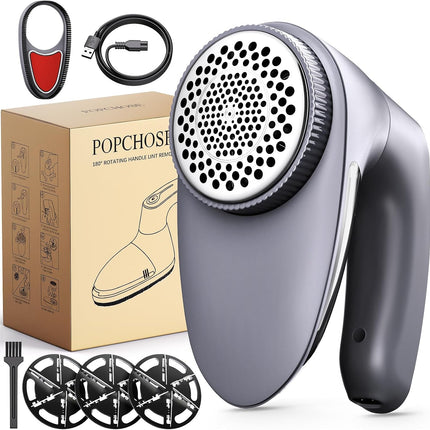 Fabric Shaver, 6-Leaf Blades & Electrostatic Brush, Rechargeable