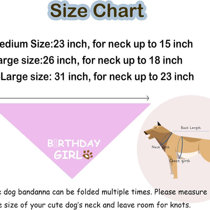 Dog Birthday Bandana Dog Birthday Boy Girl Dog Birthday Supplies for Small Medium Large Pet(Pink Xlarge)