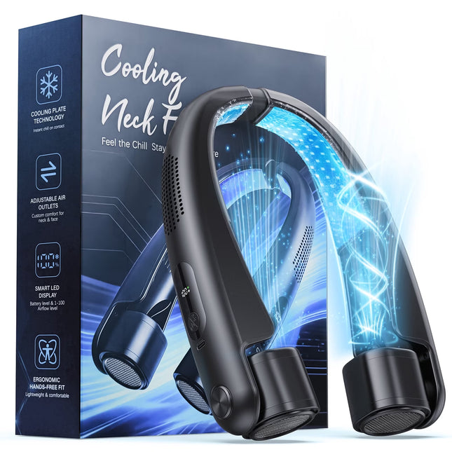 Portable Neck Fan, 5-Speed Adjustable Airflow Direction, 8000Mah Rechargeable, Wearable Personal Air Cooler, Neck Air Conditioner, Summer Gifts for Dad Men Women Mom
