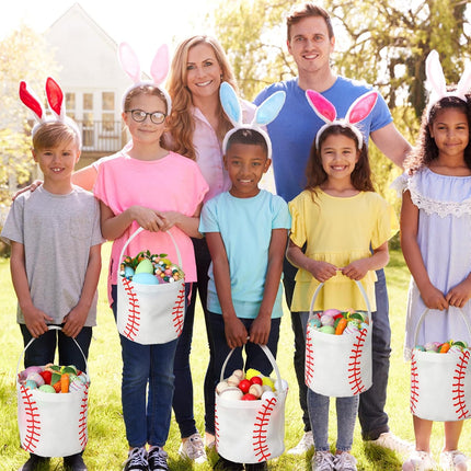 24 Pcs Halloween Baseball Bucket with Handles Candy Bags