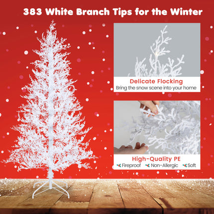 6 Feet Artificial Xmas Tree with 383 PE Branch Tips and 300 LED Lights