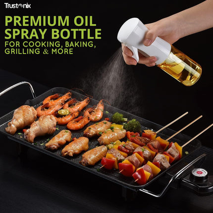 -Glass Oil Sprayer for Cooking, Baking & Grilling | Mister Oil Sprayer with Fine Mist | Refillable Cooking Oil Spray Bottle for Air Fryer & Salad | Leakproof | Lightweight | 6.7 Ounce