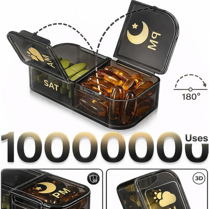 Weekly Pill Organizer 2 Times a Day with Bag, 7-Day AM PM Travel Pill Box