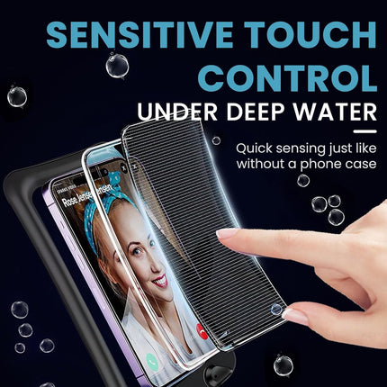 2 Pack Waterproof Floating Phone Pouch IPX8 Floatable Waterproof Phone Case with Lanyard Strap Universal Dry Bags Underwater Case Wallet for Iphone 17/Air16 15 14 13 12 Samsung,Up to 7.2" for Swimming