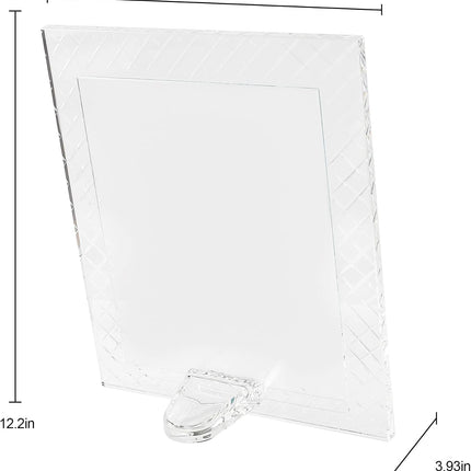 8''X 10'' Crystal Picture Frame for Wedding, Elegant Glass Photo Frame for Home & Office Decor, Decorative Design for Tabletop Display, Includes Luxury Gift Box (8X10Inch)