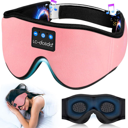 Sleep Headphones, Sleep Mask Bluetooth Wireless Music Eye Mask, Sleeping Headphones for Side Sleepers Sleep Mask with Bluetooth Headphones Ultra-Thin Stereo Speakers Perfect for Sleeping