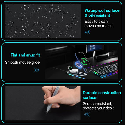 4-In-1 RGB Gaming Mouse Pad with Wireless Charging & Phone Holder