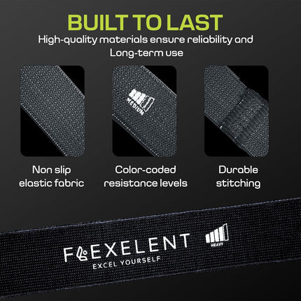 Short Fabric Resistance Bands for Working Out, 5 Strength Levels