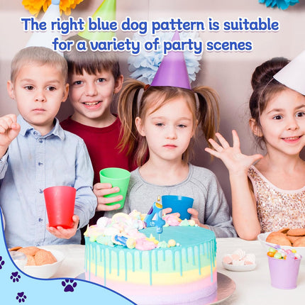 Blue Dog Paw Birthday Candles Cake Topper Numeral Birthday Candles for Boy Girl Dog Paw Decoration(Number 4)
