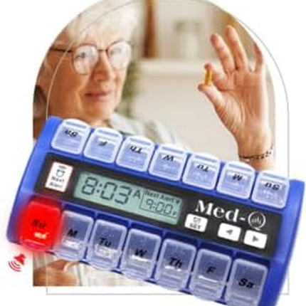 Digital Pill Box with Alarms – Pill Organizer with Flashing Lights & Beeping Reminders – Monthly Pill Dispenser for Seniors, Dementia, Alzheimer’S, Medication & Vitamin Management