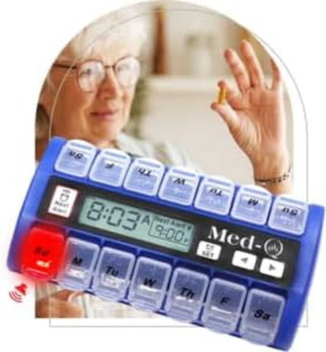 Digital Pill Box with Alarms – Pill Organizer with Flashing Lights & Beeping Reminders – Monthly Pill Dispenser for Seniors, Dementia, Alzheimer’S, Medication & Vitamin Management
