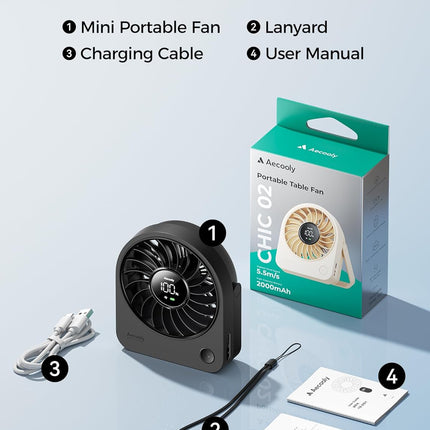 Mini Portable USB Desk Fan, Small Enough to Hold Mighty Desktop Fan