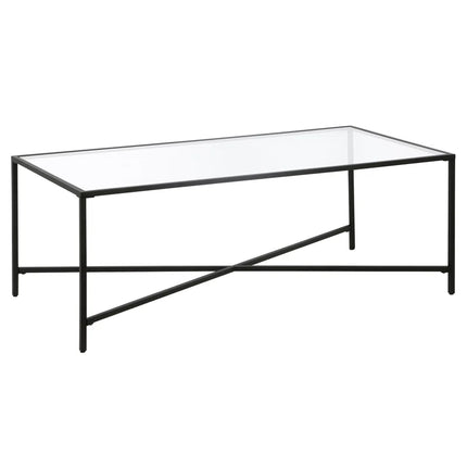 Henley 48" Glass and Steel Coffee Table