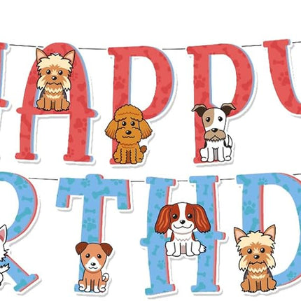 Dog Birthday Banner Dog Themed Banner Happy Birthday for Pet Theme Party Bunting Decoration Baby Shower Party Supplies