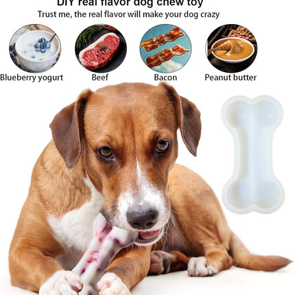 5IN Big Bone Dog Cat Treat Molds 2 Pack, DIY Flavors for Puppy. Food Safe Silicone for Oven. Large Ice Cube Mold for Pet Chew, Cooling. Pets Birthday Cake Baking. Fun Gift for Dog Lover