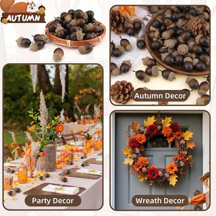 50 Pcs Artificial Small Acorn Set Decoration Fake Acorns for Craft