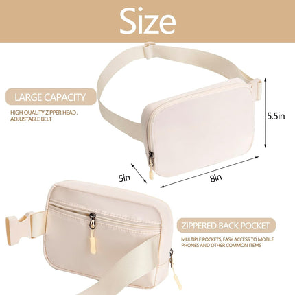 Belt Bag Fanny Pack Crossbody Bags for Women Everywhere Belt Bag (Ivory)
