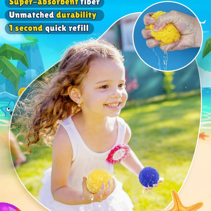60 Pcs Reusable Water Balloons for Kids
