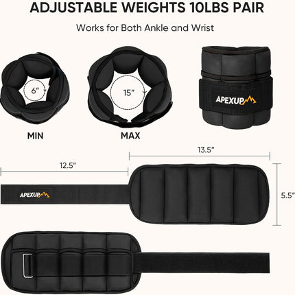 10Lbs/Pair Adjustable Ankle Weights + 20Lbs Weighted Vest for Men Women