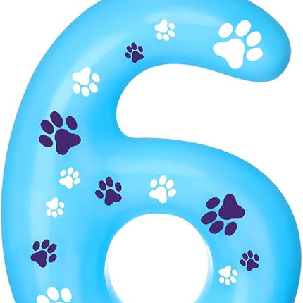 Blue Dog Paw Birthday Number Candles