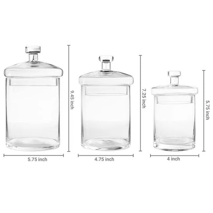 Glass 3 Piece Bathroom Storage Container