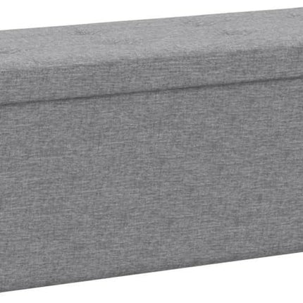 Storage Ottoman Bench, 43" L Folding Foot Rest Storage Chest with Side Pocket, Divider, Padded Seat Shoe Bench for Living Room Bedroom Hallway Entryway End of Bed (Light Gray)