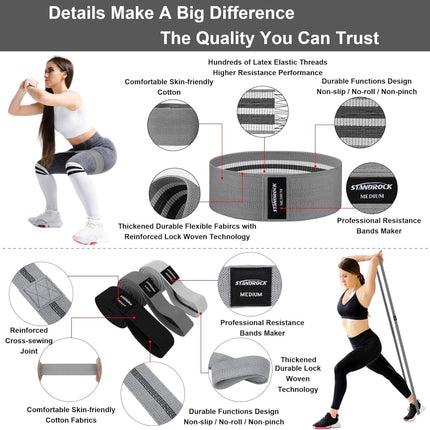 Fabric Resistance Bands for Working Out, 3 and 4 Levels Booty Bands Long Resistance Bands for Women and Men | Elastic Bands for Exercise Bands Resistance Workout Bands Resistance