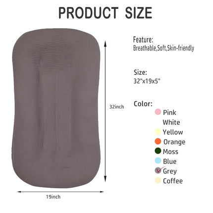 Baby Lounger Newborn 0-24 Months, Home and Travel Infant Cushion-Grey