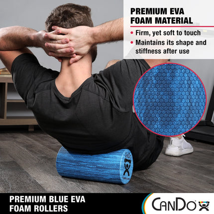 Heavy Duty 6 X 36" round EVA Foam Roller, Marbled Blue
