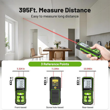 395FT Bluetooth Laser Measuring Tool with Angle Sensor, Fathers Day Dad Gifts,  1/16In Accuracy Laser Distance Measurement Tool, M/In/Ft, Digital Laser Room Measuring Device, Distance Meters