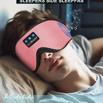 Sleep Headphones, Sleep Mask Bluetooth Wireless Music Eye Mask, Sleeping Headphones for Side Sleepers Sleep Mask with Bluetooth Headphones Ultra-Thin Stereo Speakers Perfect for Sleeping