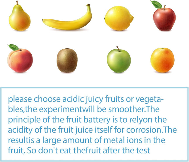 Fruit Battery Science Experiment Kit with Instruction