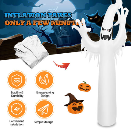 12 Feet Halloween Inflatable Decoration with Built-In LED Lights