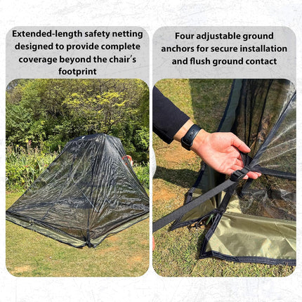 Portable Mosquito Net Cover for Outdoor Chairs with Canopy, Ultralight Mesh Screen Netting with Zipper, Chair Shade Attachment for Camping Fishing Hunting