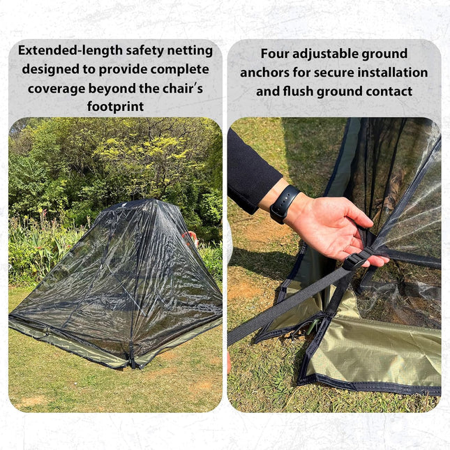 Portable Mosquito Net Cover for Outdoor Chairs with Canopy, Ultralight Mesh Screen Netting with Zipper, Chair Shade Attachment for Camping Fishing Hunting