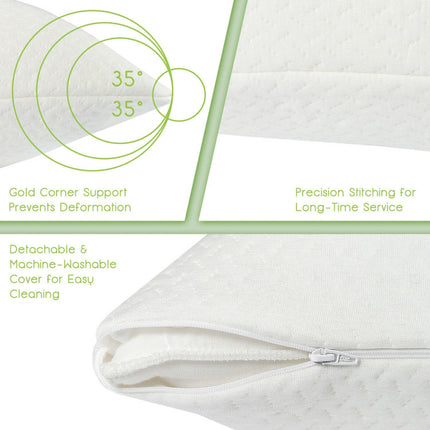 Set of 2 28 X18 Inch Shredded Memory Foam Bed Pillows with Bamboo Cooling Cover