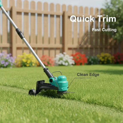 20V Cordless Weed Wacker - String Trimmer Grass Trimmer, 12 Inch 2 in 1 Grass Trimmer&Edger Lawn Tool, Auto Line Feed, Includes 2X2.0Ah Batteries, Fast Charger, 8 Pcs Spools Lines for Yard
