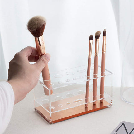 Makeup Brush Holder Organizer, Brush Holder for Vanity, Acrylic Makeup Brush Organizer Countertop Makeup Brush Drying Rack, 12 Slots Acrylic Holder