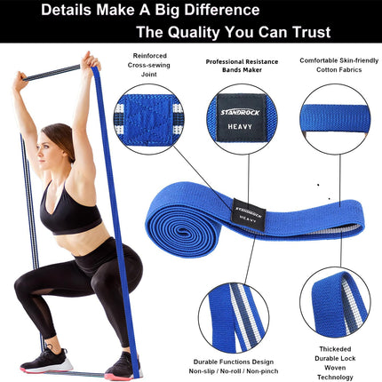 Fabric Resistance Bands for Working Out, 3 and 4 Levels Booty Bands Long Resistance Bands for Women and Men | Elastic Bands for Exercise Bands Resistance Workout Bands Resistance
