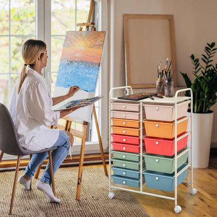 Hoffman 15 Drawer Storage Drawer with Locking Wheels