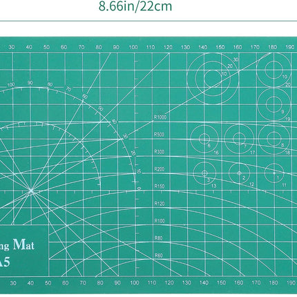 Self Healing Cutting Mat, A5 Rotary Cutting Sewing Mat for Crafts, Double Sided 5-Ply Craft Cutting Board for DIY Art Work Cutting, Hobby, Stencil, Scrapbooking (6"X8")