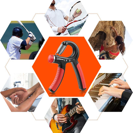 Grip Strength Trainer, Hand Grip Strengthener, Grip Strengthener, Adjustable Resistance, Forearm Strengthener, Perfect for Musicians Athletes
